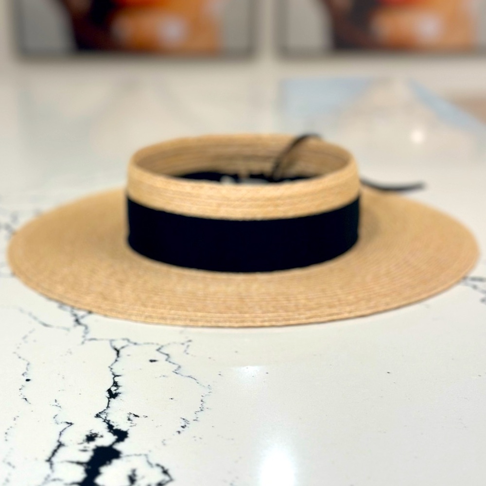 Eugenia Kim hat new no tags: Lettie grosgrain trimmed hemp blend visor - Picture 5 of 14